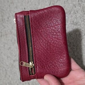 New Portland Leather Goods PLG Double Zip Pouch Coin Purse Flamenco